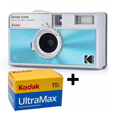KODAK H35N MAVİ  ANALOG YARIM FORMAT FOTOĞRAF MAKİNESİ + ULTRAMAX FİLM HEDİYELİ+ÜCRETSİZ KARGO