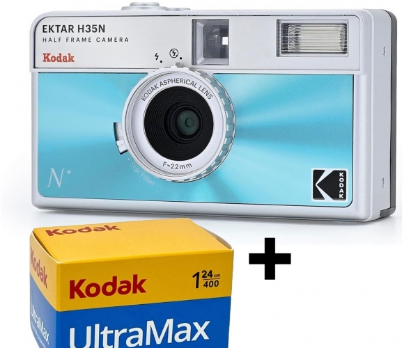 KODAK H35N MAVİ  ANALOG YARIM FORMAT FOTOĞRAF MAKİNESİ + ULTRAMAX FİLM HEDİYELİ+ÜCRETSİZ KARGO